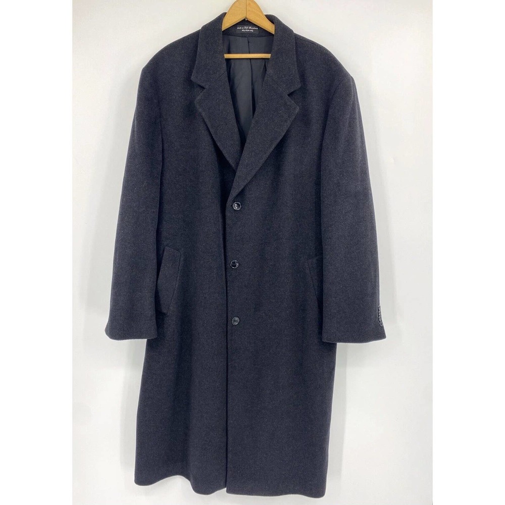 Weatherproof Cashmere Blend Long Dress Overcoat Soft Black Sz 48